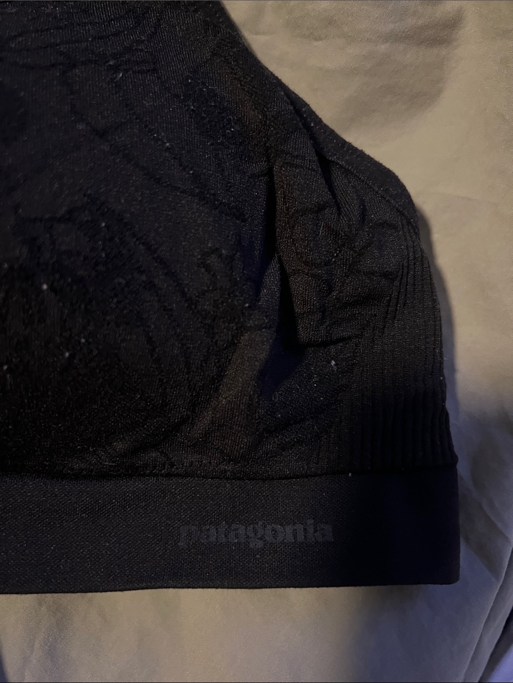 Patagonia Black Floral-Texture Wireless Sports Bralette - Picture 2 of 4